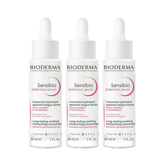 3 x Bioderma Sensibio Soothing Defensive Serum for Sensitive Skin 30mL