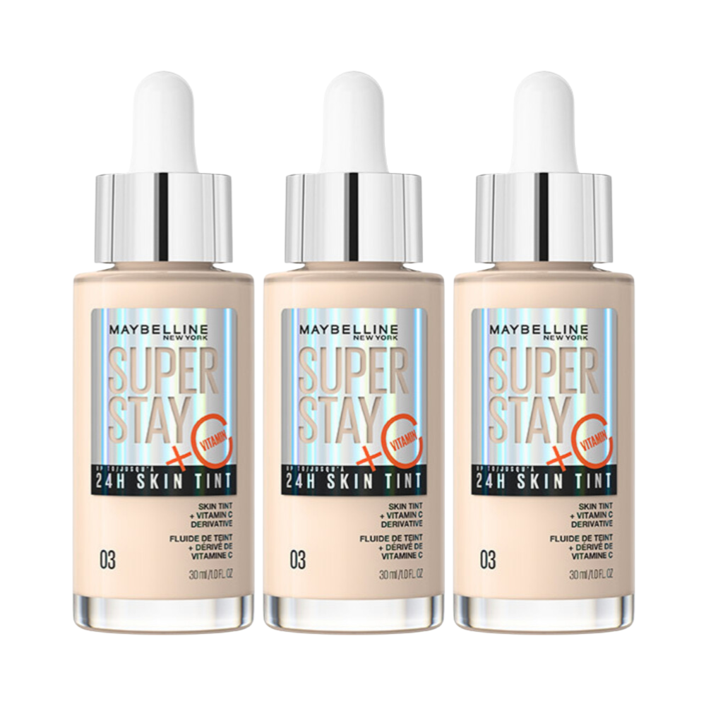 3 x Maybelline SuperStay 24 HR Skin Tint with Vitamin C 30mL - 03