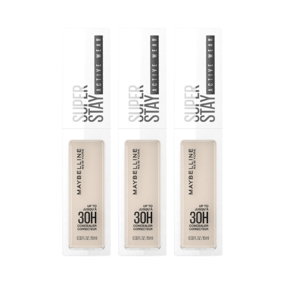 3 x Maybelline SuperStay Active Wear 30HR Concealer 10mL - 10 Fair