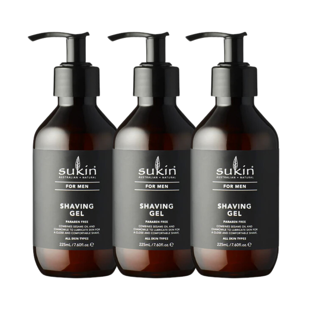 3 x Sukin For Men Shave Gel 225mL