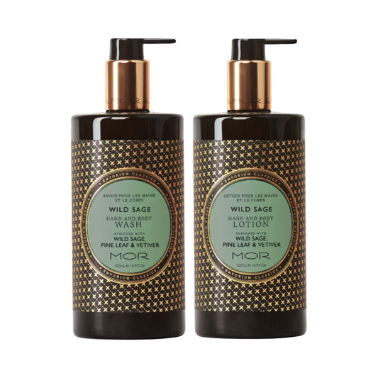 MOR Emporium Classics Wild Sage Hand & Body Wash & Lotion 500mL Duo