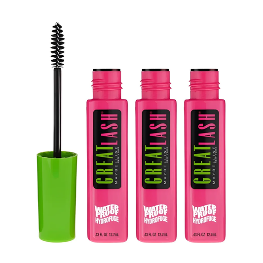 3 x Maybelline Great Lash Waterproof Mascara 12.7mL - 112 Brownish Black