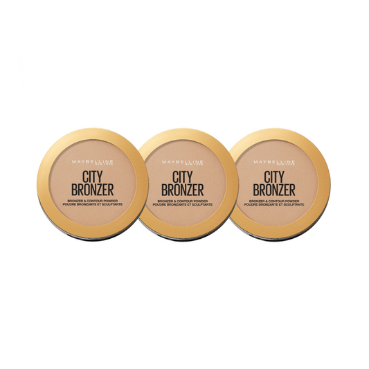 3 x Maybelline City Bronzer and Contour Powder 8g - 200 Medium Cool