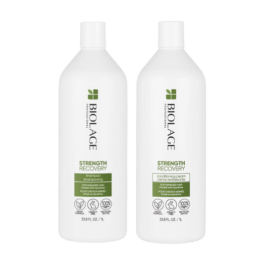 Biolage Strength Recovery Shampoo & Conditioning Cream 1000mL Duo