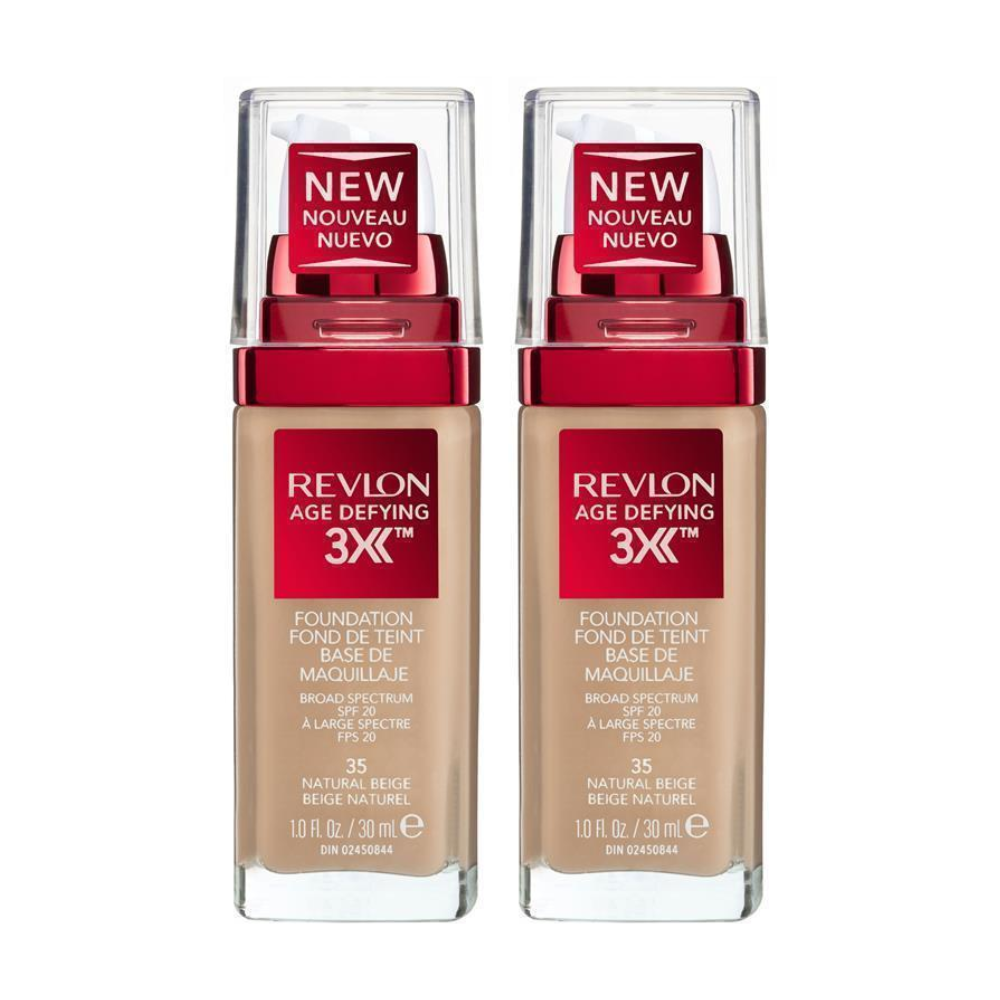 2 x Revlon Age Defying 3X Foundation 30mL - 35 Natural Beige