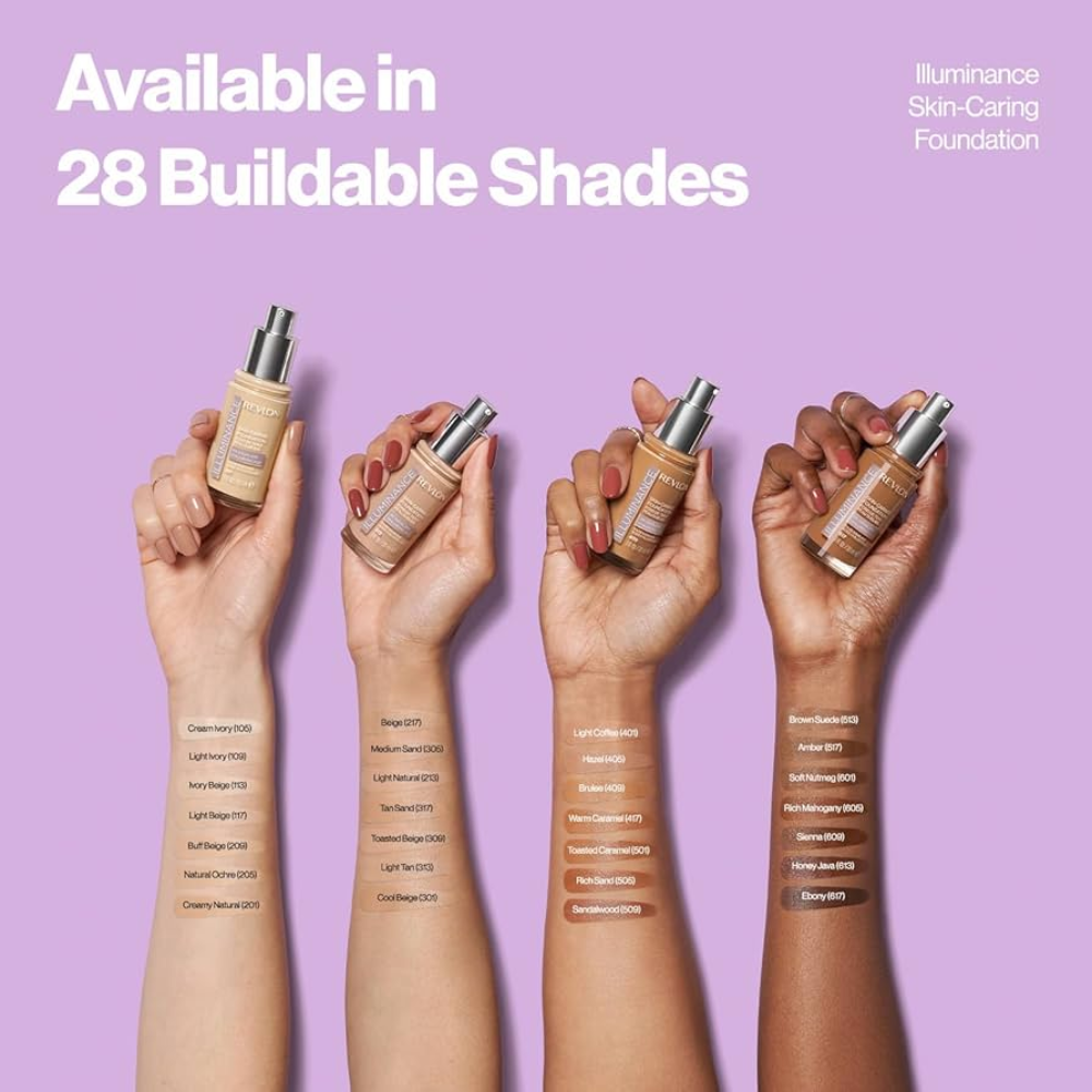 2 x Revlon Illuminance Skin-Caring Foundation 30mL - 105 Cream Ivory