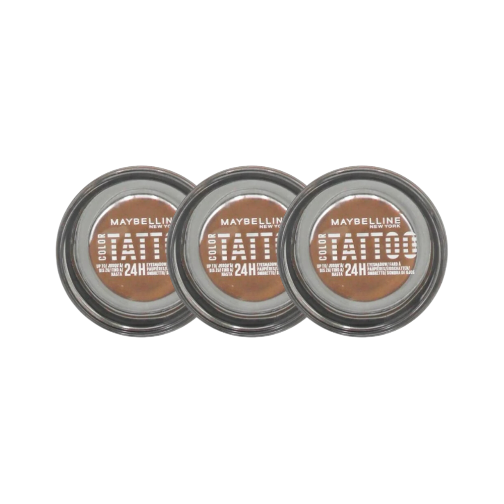 3 x Maybelline Color Tattoo 24HR Cream Gel Eyeshadow - 35 On And On Bronze