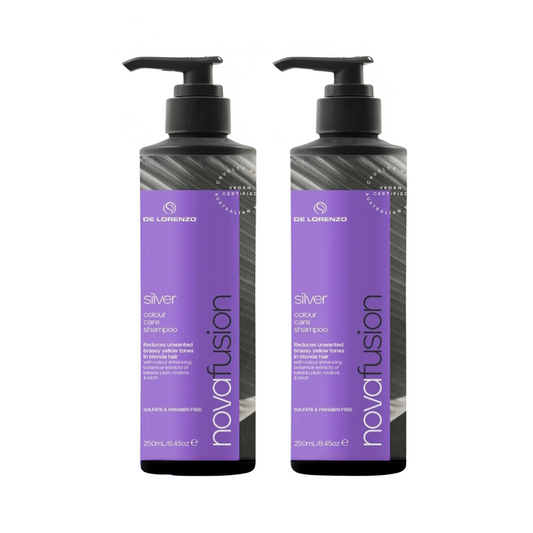 2 x De Lorenzo Novafusion Colour Care Silver Shampoo 250mL
