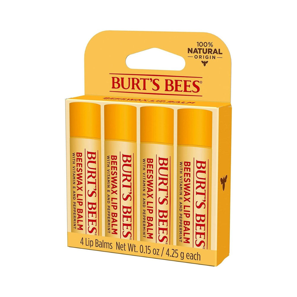 Burt's Bees Beeswax Lip Balm Pack 4 x 4.25g