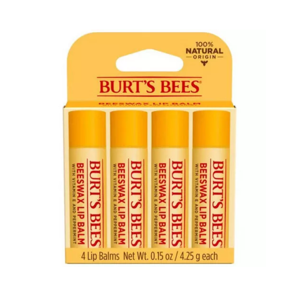 Burt's Bees Beeswax Lip Balm Pack 4 x 4.25g