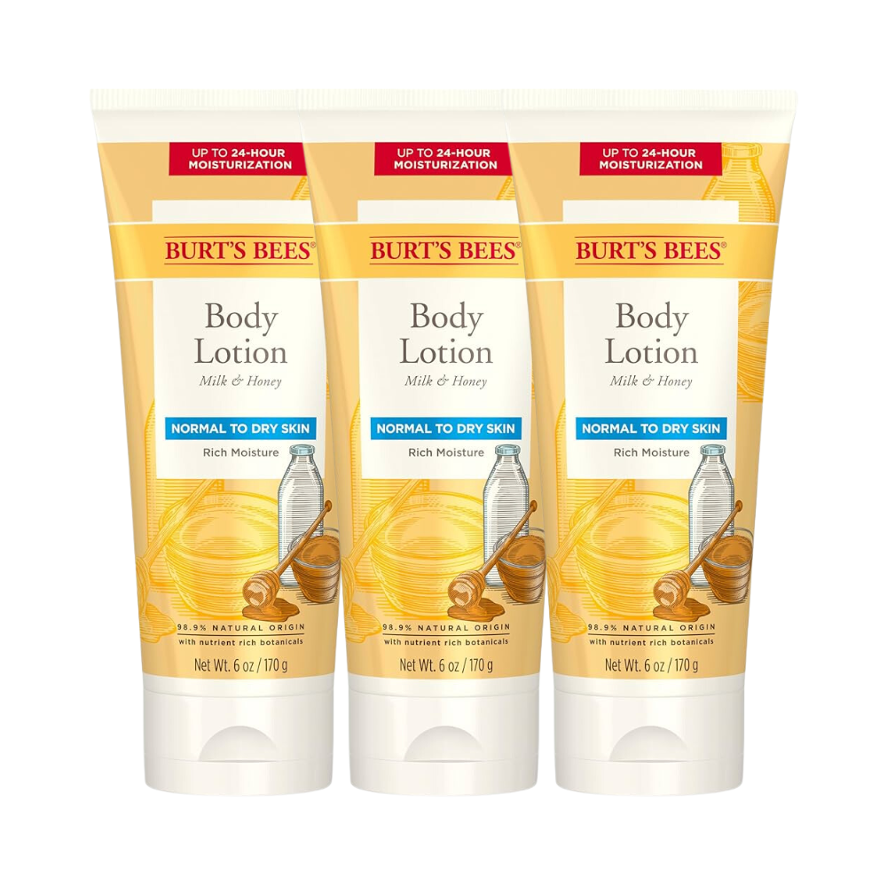 3 x Burt's Bees Milk & Honey Body Lotion 170g