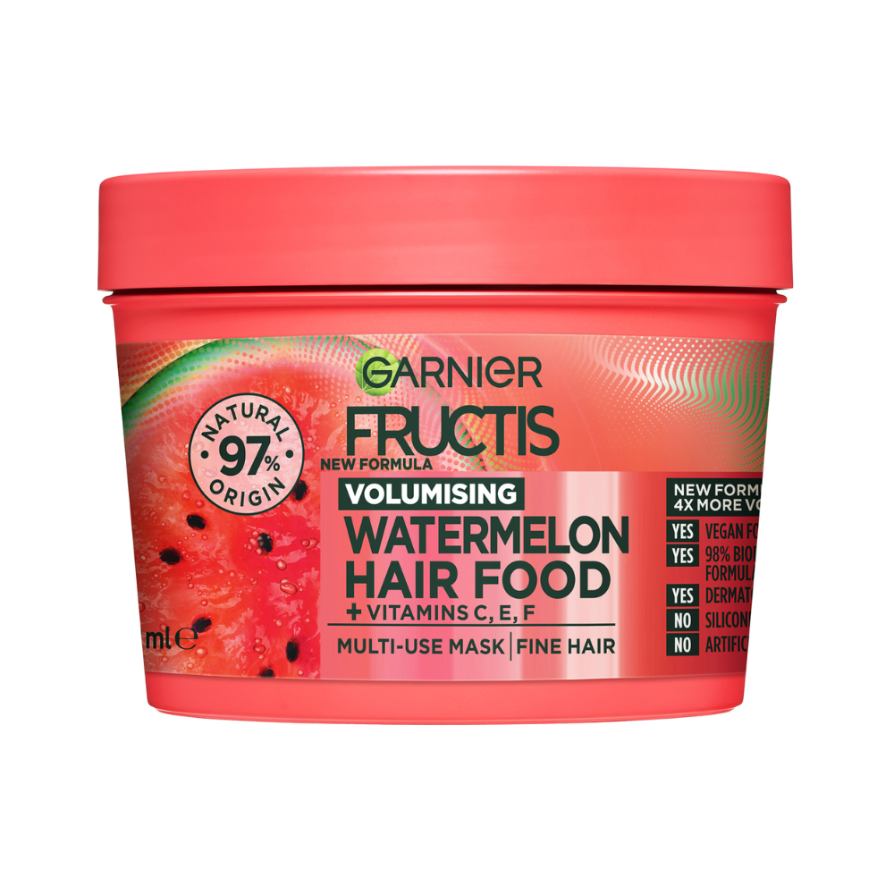 3 x Garnier Fructis Hair Food Hair Mask 390mL - Volumising Watermelon