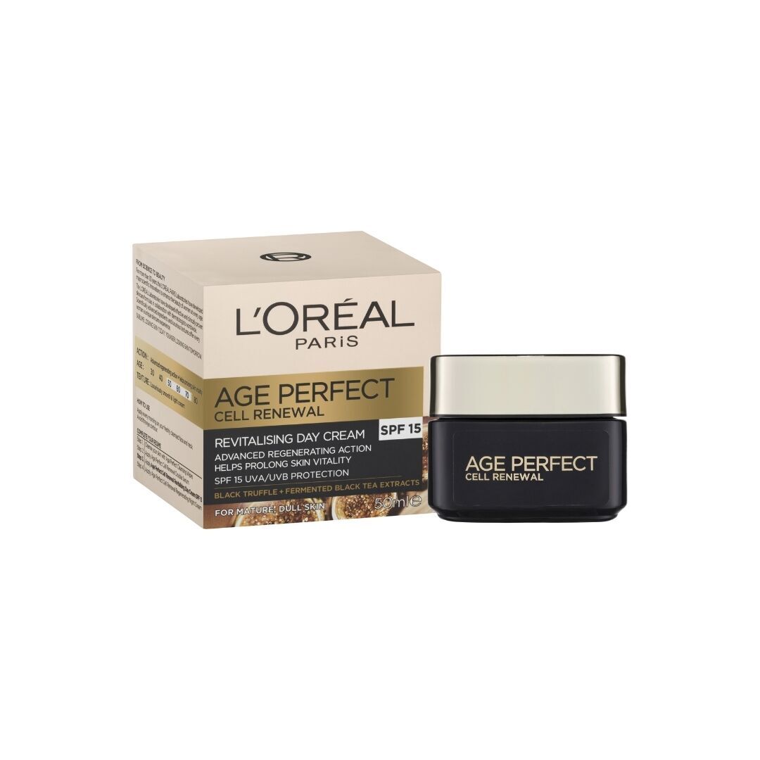 L'Oreal Paris Age Perfect Cell Renewal Day Cream SPF15 & Midnight Cream 50mL Duo