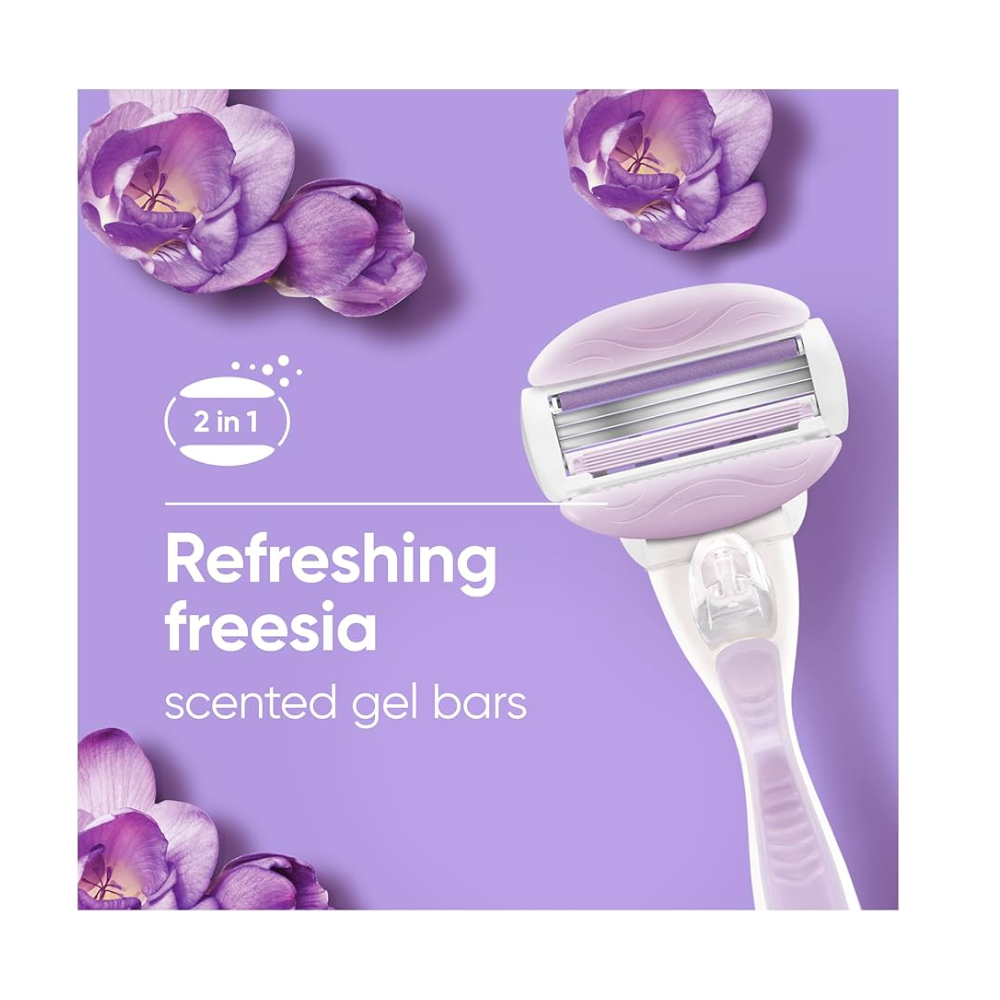 Gillette Venus Comfortglide Freesia Razor + 5 Refill Blades