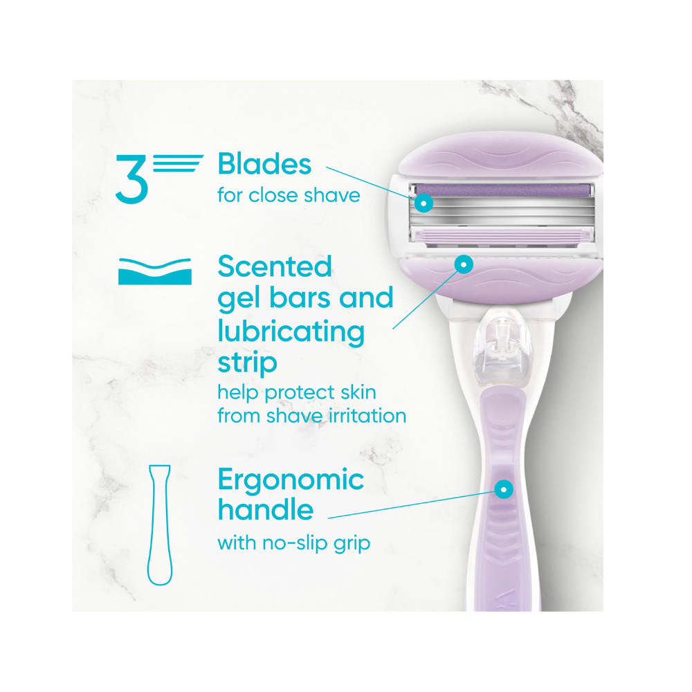 Gillette Venus Comfortglide Freesia Razor + 5 Refill Blades