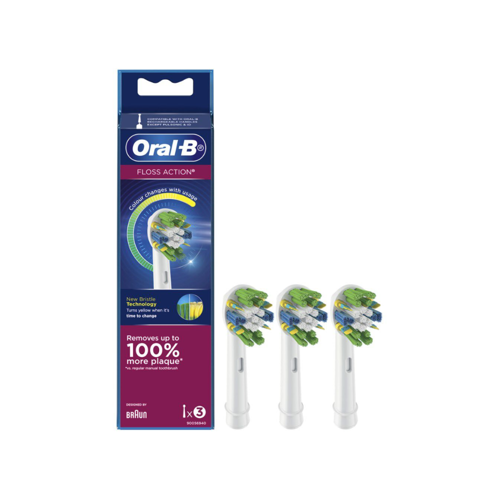 2 x Oral-B Vitality Plus Power Floss Action Electric Toothbrush Head Refill 3 Pack