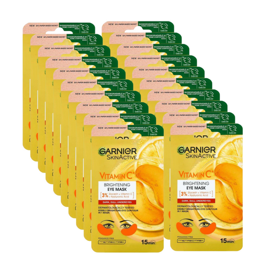 20 x Garnier Skin Active Brightening & Glow Boosting Vitamin C Eye Mask 5g