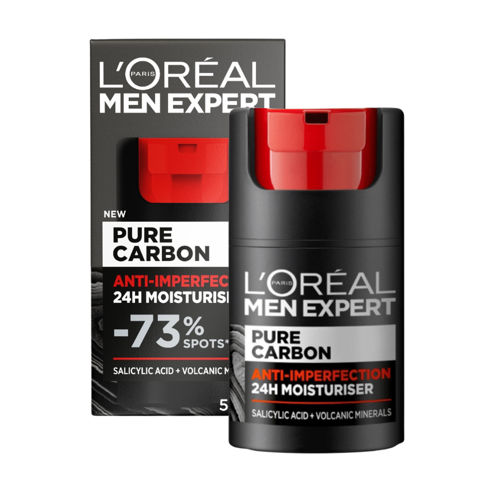 6 x L'Oreal Paris Men Expert Pure Carbon Anti-Imperfection 24H Moisturiser 50mL