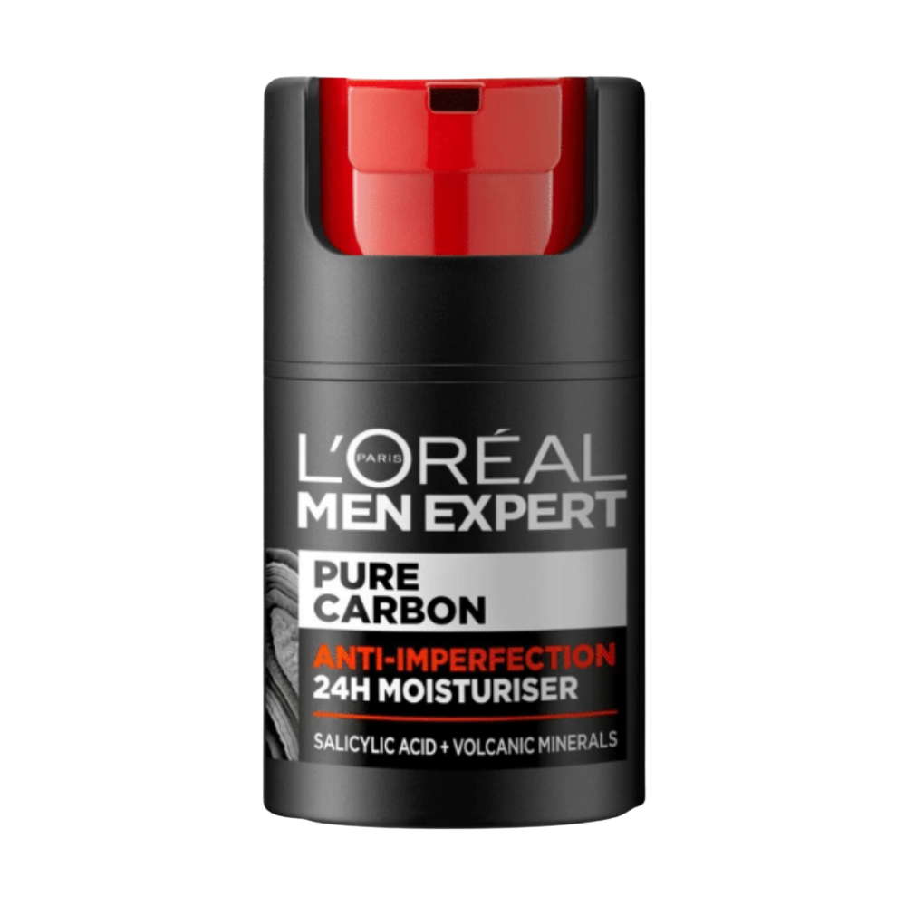 6 x L'Oreal Paris Men Expert Pure Carbon Anti-Imperfection 24H Moisturiser 50mL
