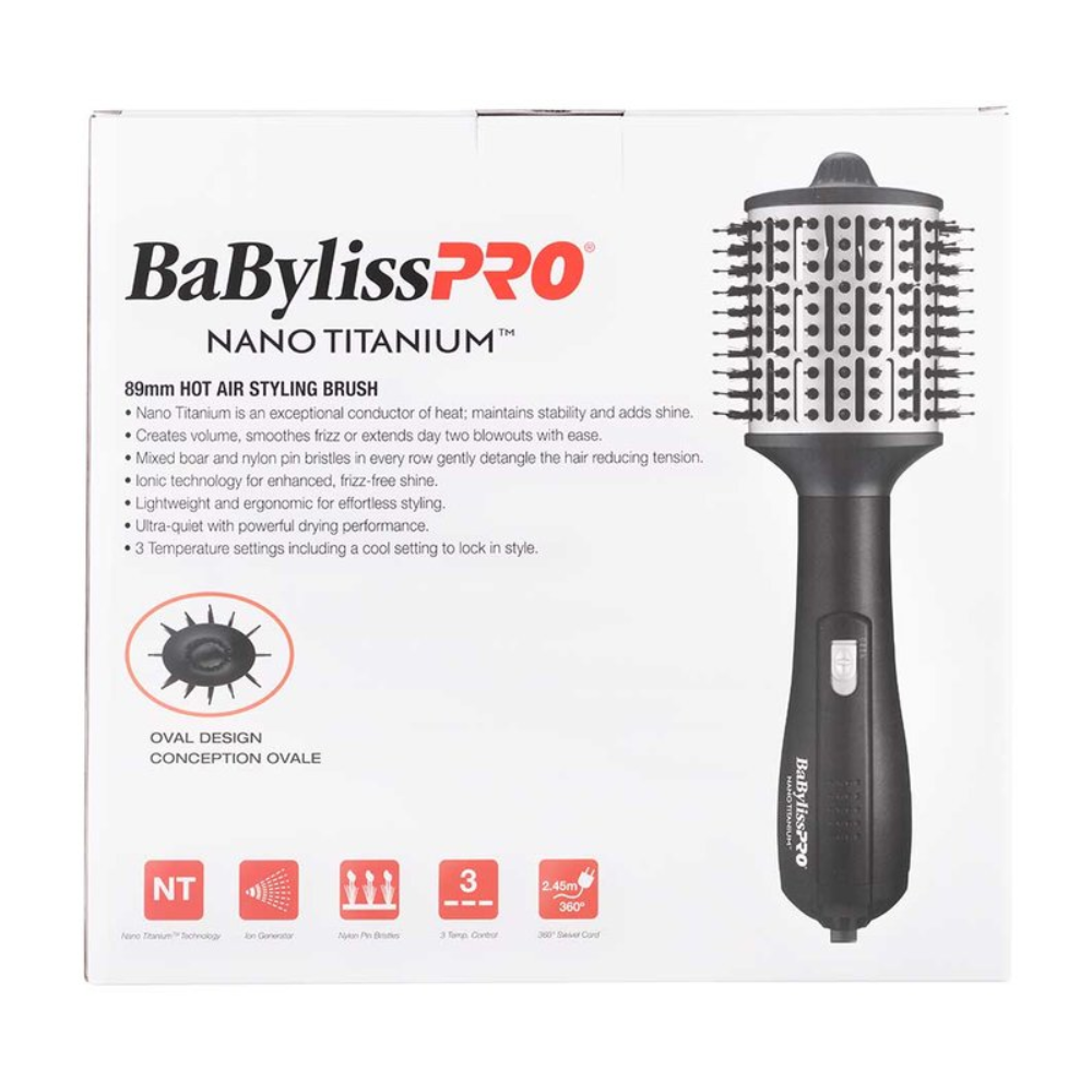 BaBylissPRO Nano Titanium Hot Air Styling Brush Oval 89mm