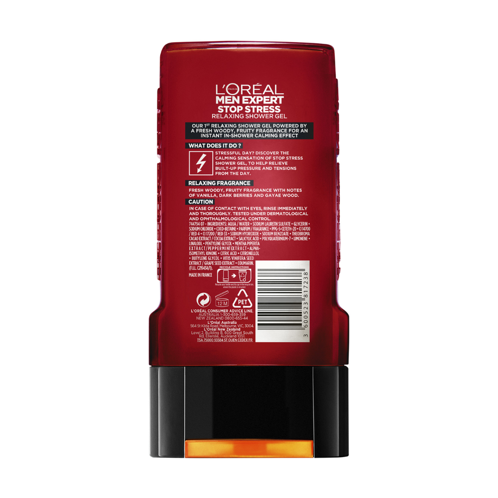 3 x L'Oreal Paris Men Expert Stop Stress Intense Relaxing Shower Gel 300mL