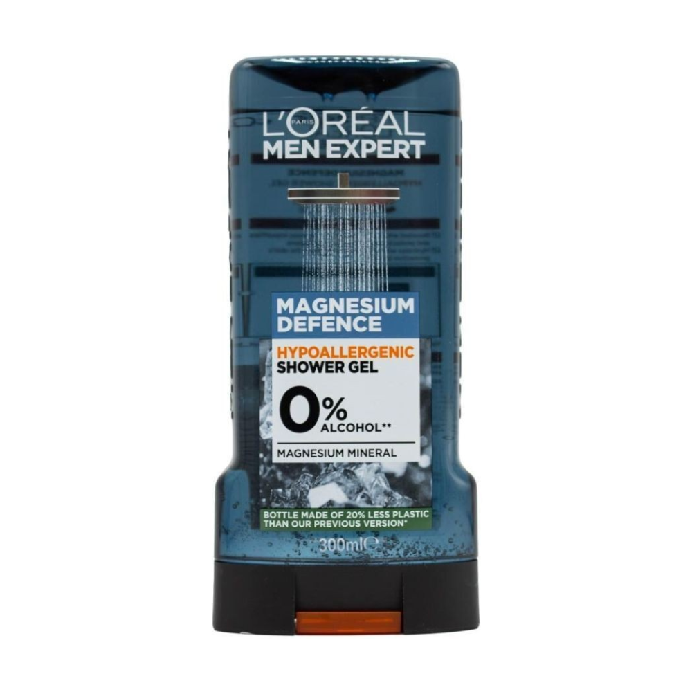 3 x L'Oreal Paris Men Expert Magnesium Defence Hypoallergenic Shower Gel 300mL
