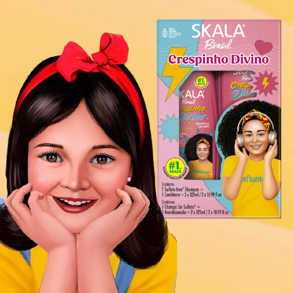 Skala Brasil Crespinho Divino Divine Curls Kids Shampoo & Conditioner Kit 325mL