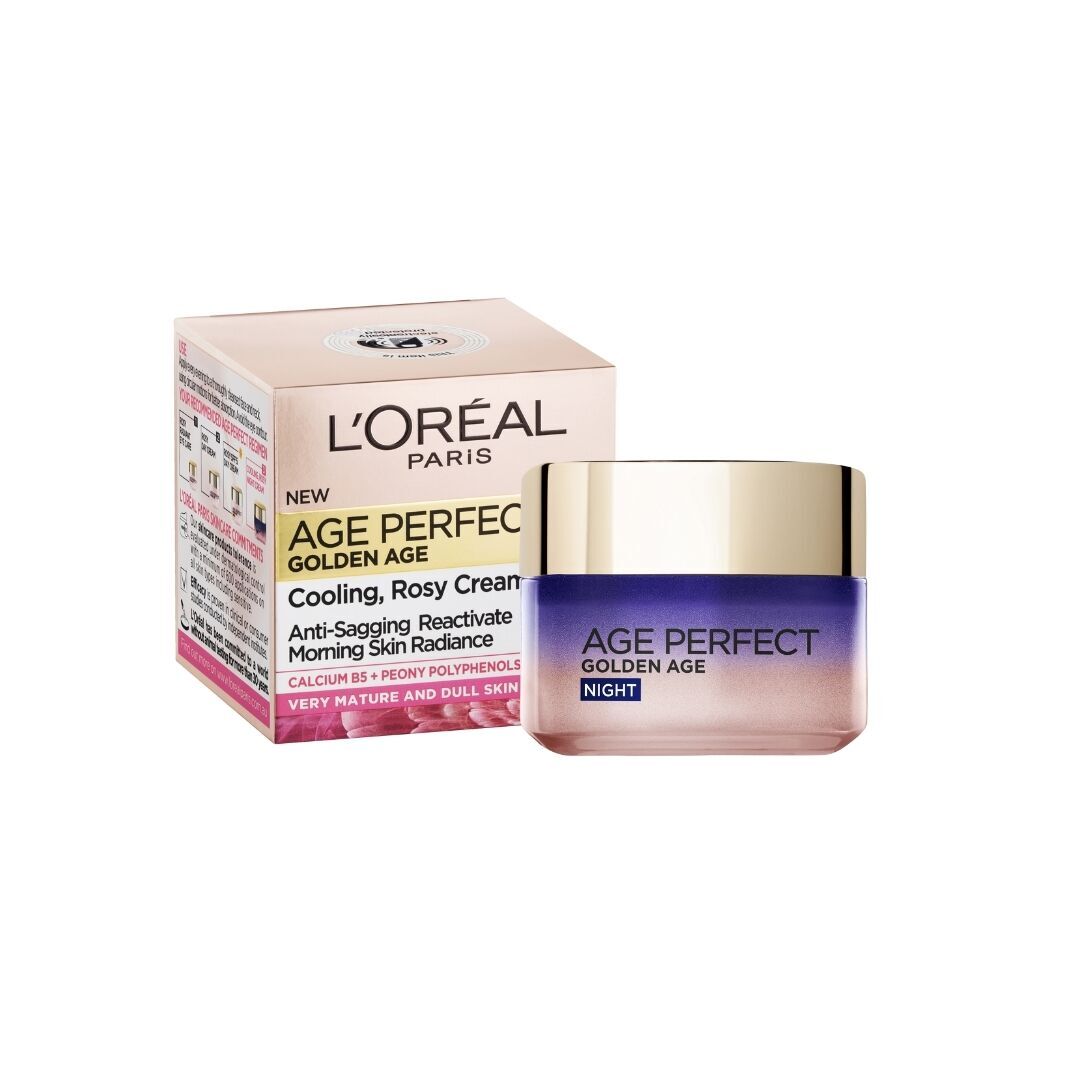 L'Oreal Paris Age Perfect Golden Age Rosy 3 Piece Night Routine Skin Care Set
