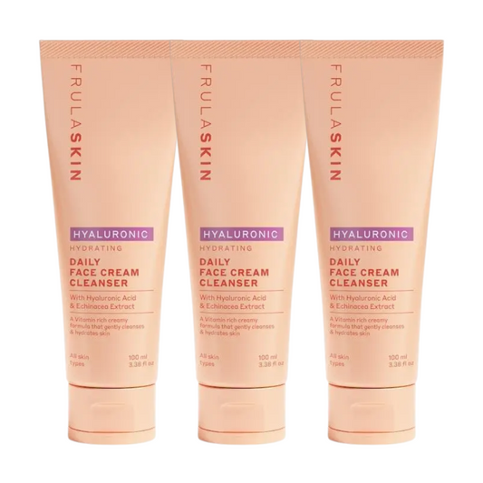 3 x Frula Skin Daily Face Cream Cleanser with Hyaluronic Acid & Echinacea 100mL