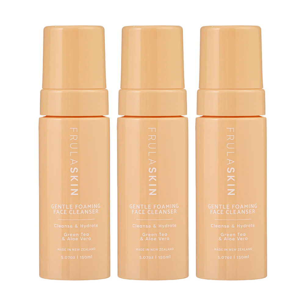 3 x Frula Skin Gentle Foaming Face Cleanser with Green Tea & Aloe Vera 150mL