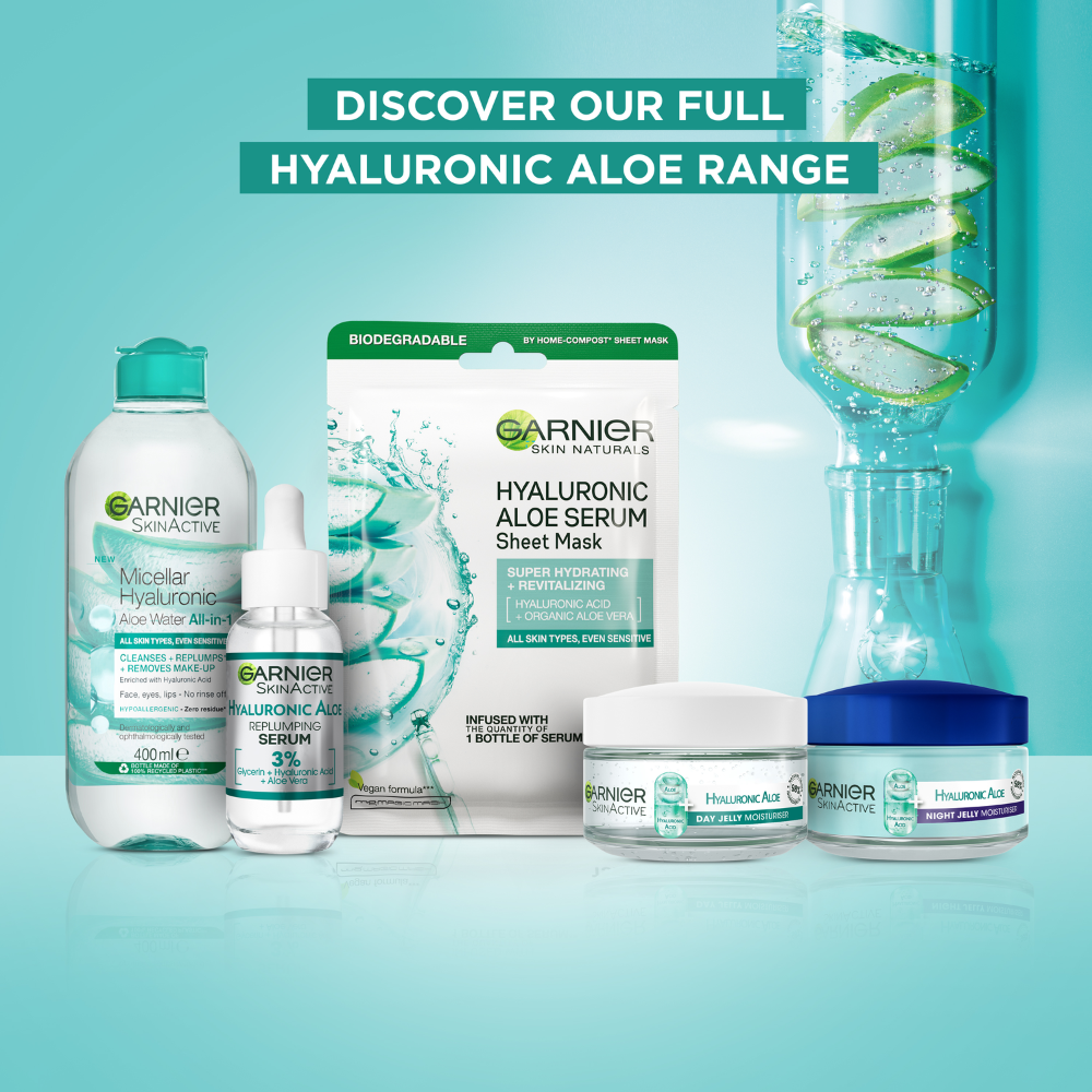 3 x Garnier SkinActive Hyaluronic Aloe Night Jelly Moisturiser 50mL