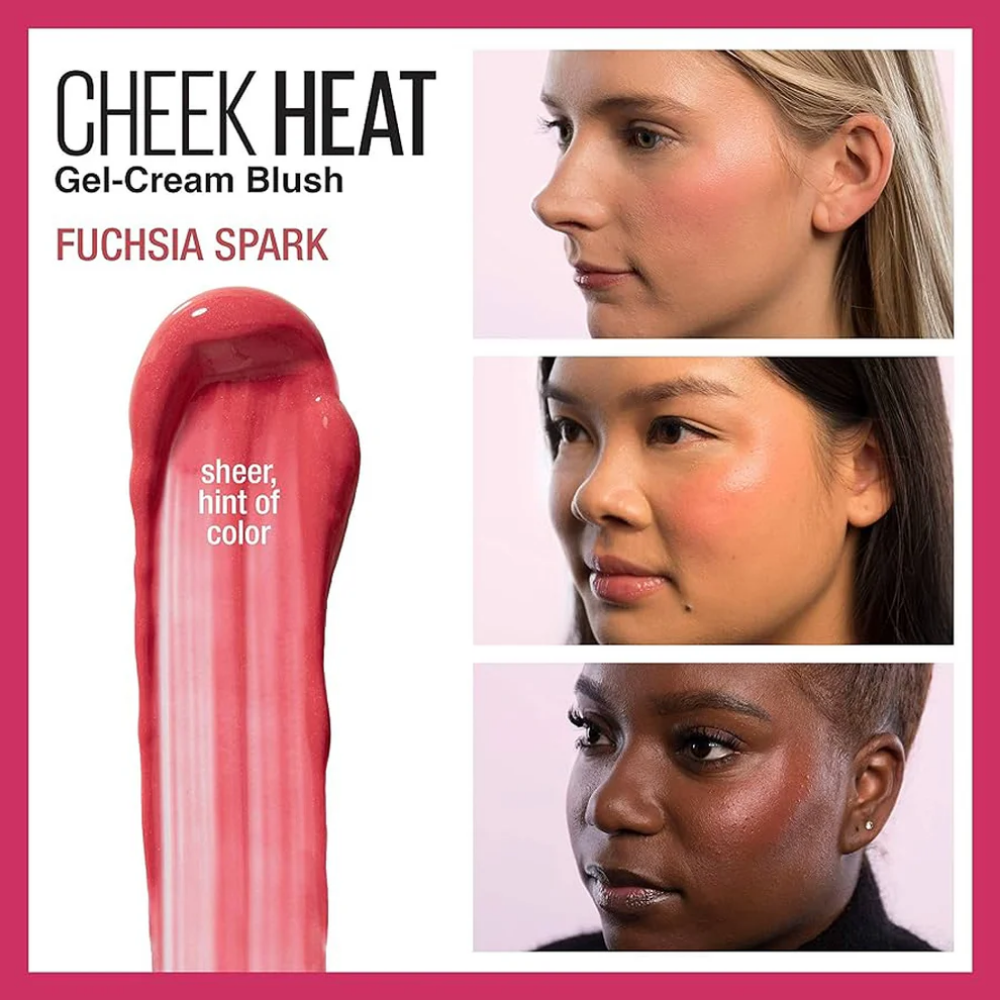 3 x Maybelline Cheek Heat Blush 8mL - 25 Fuchsia Spark