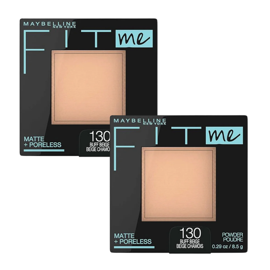 2 x Maybelline Fit Me Matte & Poreless Pressed Powder 8.5g - 130 Buff Beige