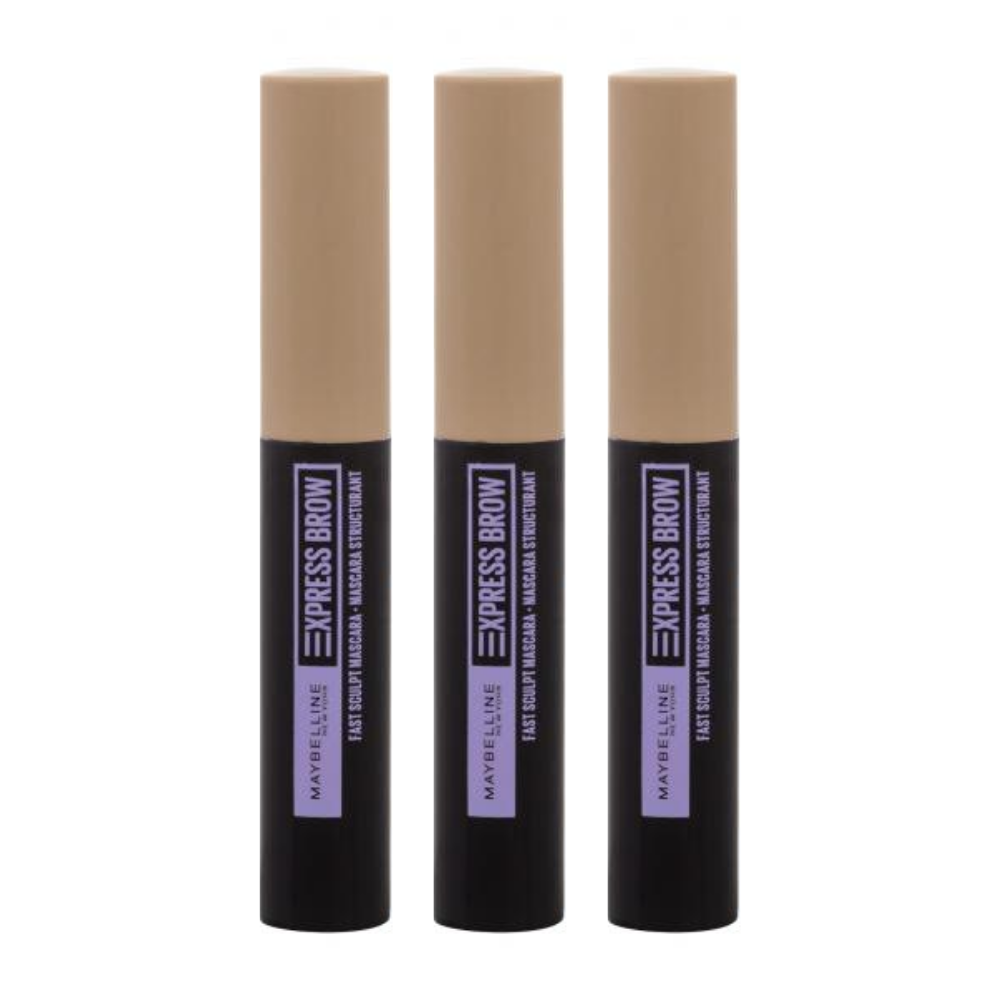 3 x Maybelline Express Brow Fast Sculpt Brow Gel Mascara 2.75mL - Blonde