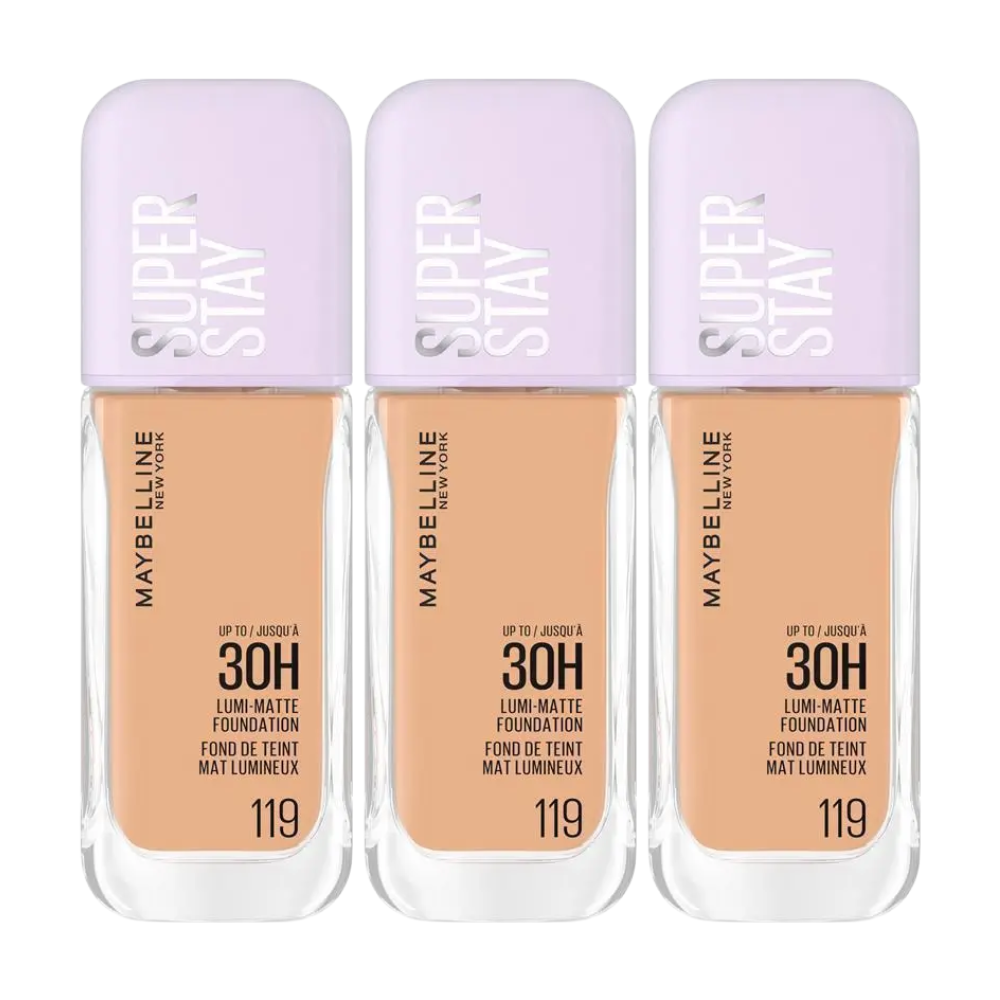 3 x Maybelline SuperStay Lumi-Matte Foundation 35mL - 119