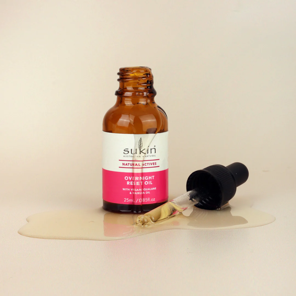 3 x Sukin Natural Actives Overnight Reset Facial Oil 25mL