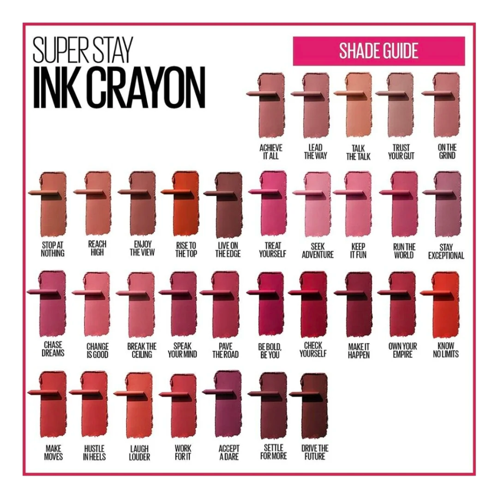 2 x Maybelline SuperStay Ink Crayon Lipstick 1.2g - 105 On The Grind
