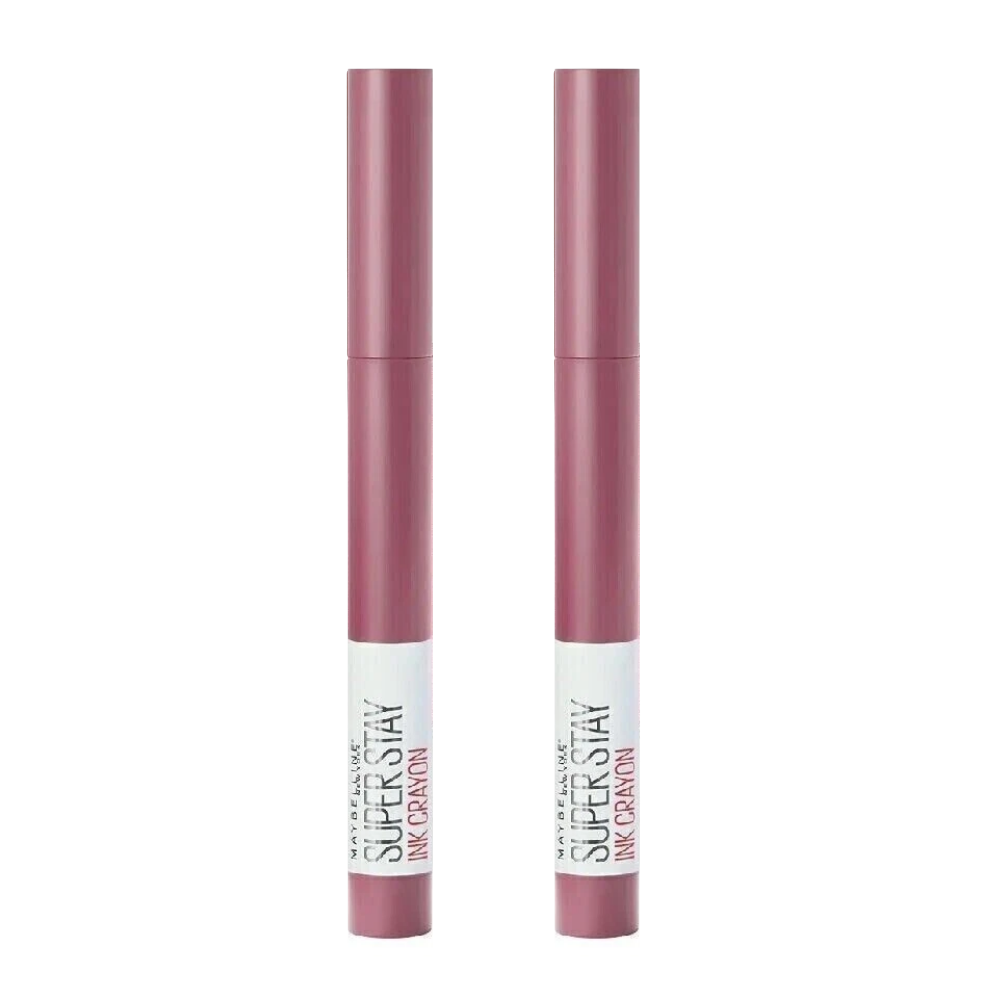 2 x Maybelline SuperStay Ink Crayon Lipstick 1.2g - 25 Stay Exceptional