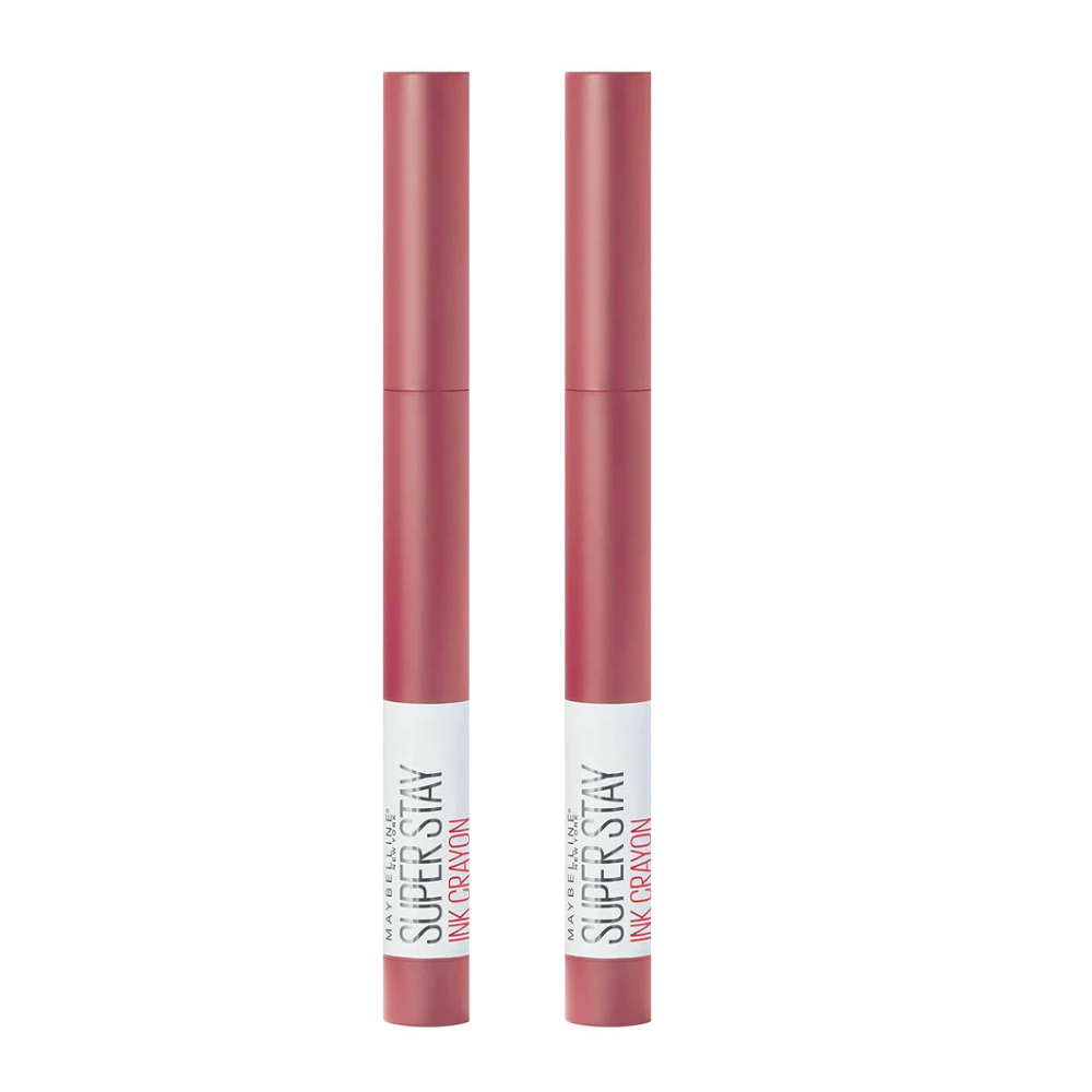 2 x Maybelline SuperStay Ink Crayon Lipstick 1.2g - 15 Lead The Way