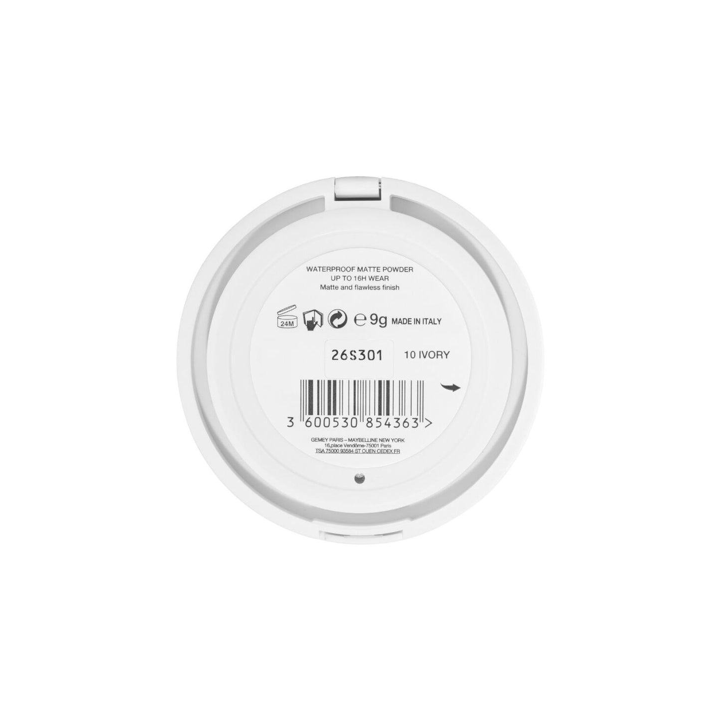 2 x Maybelline SuperStay 16HR Waterproof Matte Powder Foundation 9g - 10 Ivory