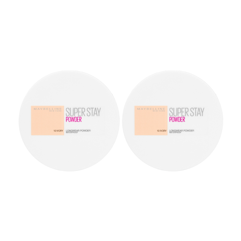 2 x Maybelline SuperStay 16HR Waterproof Matte Powder Foundation 9g - 10 Ivory