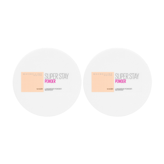 2 x Maybelline SuperStay 16HR Waterproof Matte Powder Foundation 9g - 10 Ivory