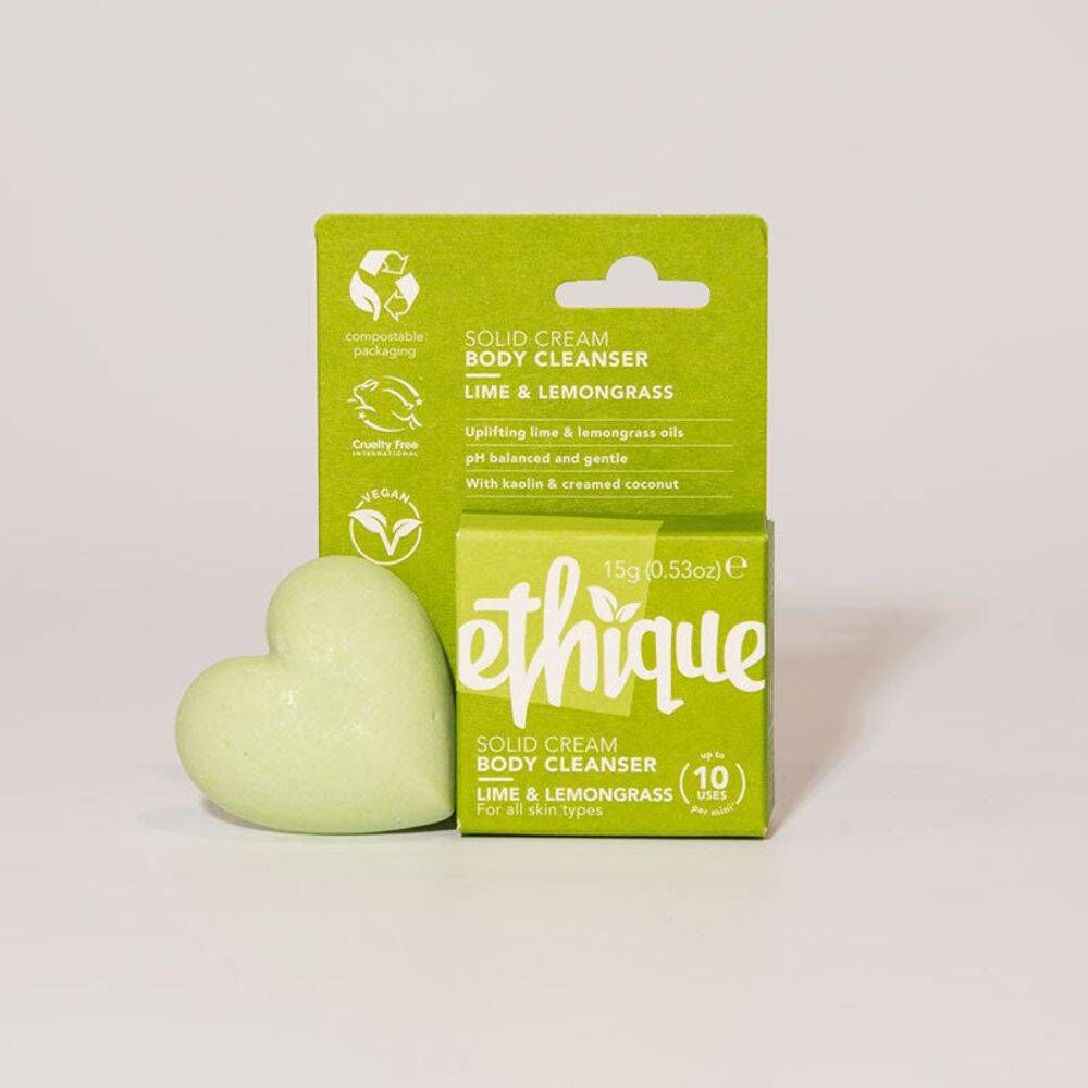 5 x ETHIQUE Solid Cream Body Cleanser Mini 15g - Lime & Lemongrass