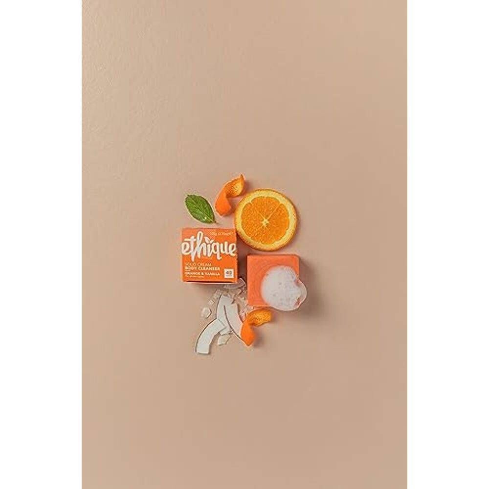 5 x ETHIQUE Solid Cream Body Cleanser Mini 15g - Orange & Vanilla