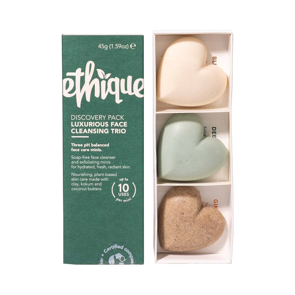 6 x ETHIQUE Discovery Minis 3 Pack - Luxurious Face Cleansing 45g