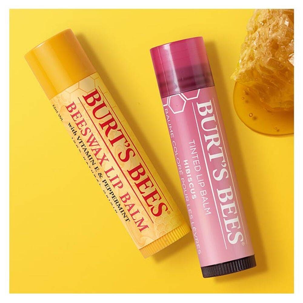 Burt's Bees Beeswax Lip Balm & Hibiscus Tinted Lip Balm Set