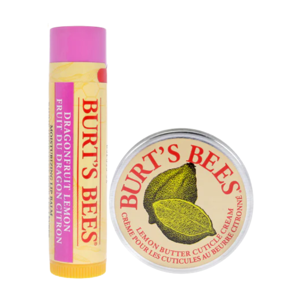 Burt's Bees Spring Surprise Dragonfruit Lemon Lip Balm & Cuticle Butter Duo Set