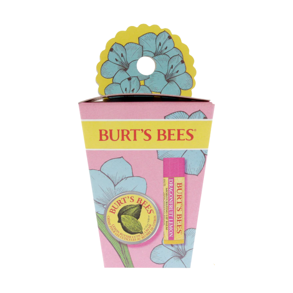 Burt's Bees Spring Surprise Dragonfruit Lemon Lip Balm & Cuticle Butter Duo Set