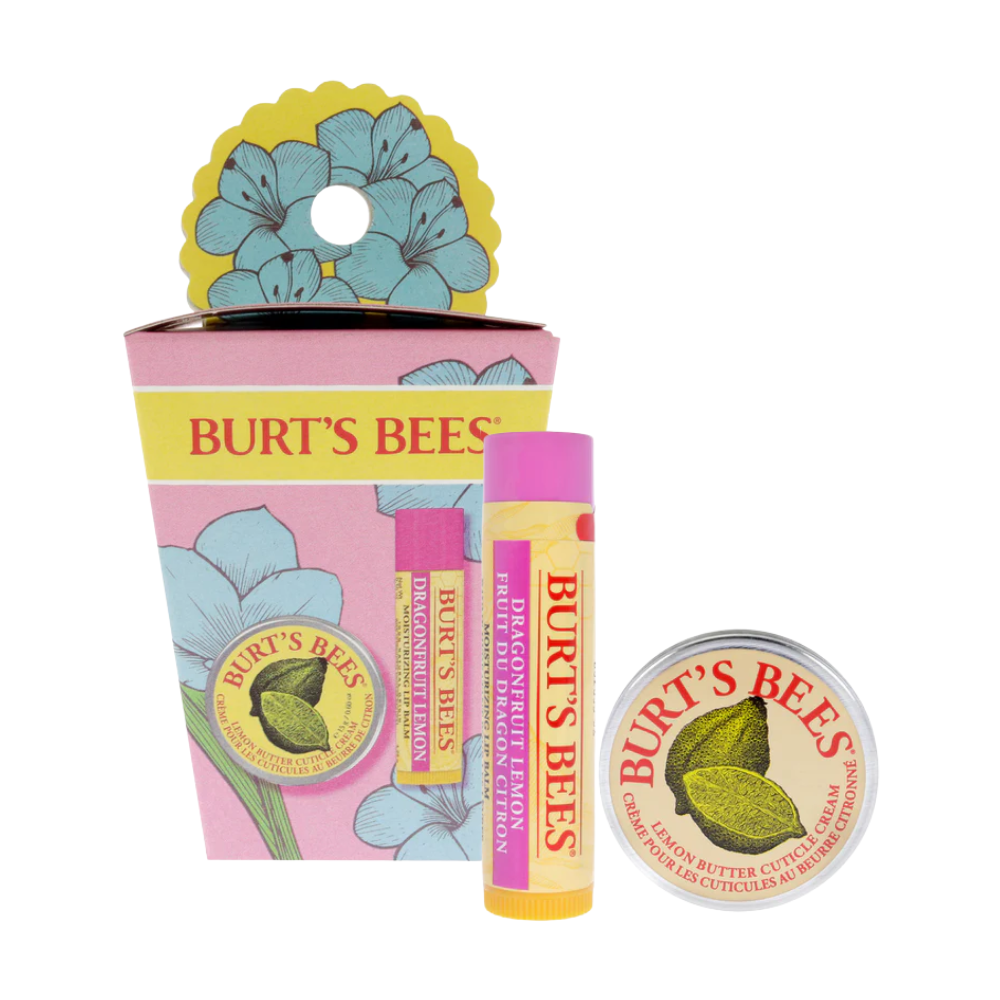Burt's Bees Spring Surprise Dragonfruit Lemon Lip Balm & Cuticle Butter Duo Set