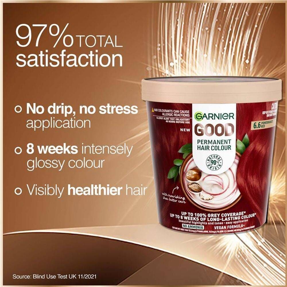 3 x Garnier Permanent Hair Colour - 6.6 Pomegranate Red